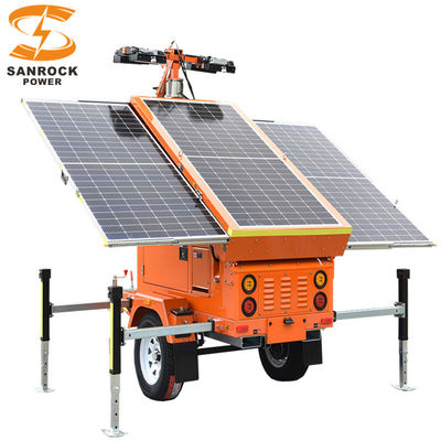comprar Las torres de luz LED portátiles 60A MPPT Solar Mobile Tower Light Trailer montado online manufacture