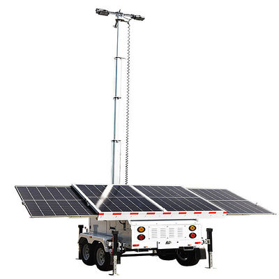 comprar Torre de luz solar móvil: tiempo de funcionamiento 24.3 horas, torres de luz portátiles para exteriores, torre de luz con remolque online manufacture