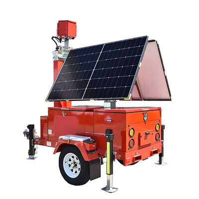 comprar Torre de luz de vigilancia de seguridad visión nocturna infrarroja remolque plegable montado torres de iluminación solar online manufacture