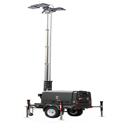 comprar Construction Movable Diesel Light Tower 9m High Mast Telescopic Diesel Light Tower Trailer Light Tower online manufacture