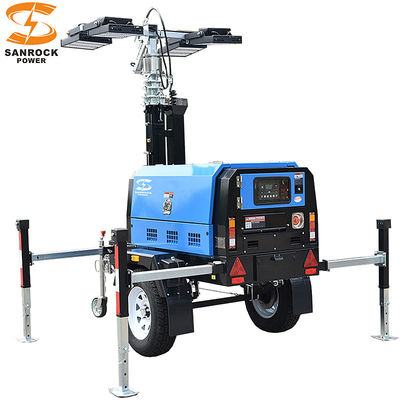 Torre de luz de emergencia exterior Generador diesel Alturas 7.5m 9m Resistencia al viento