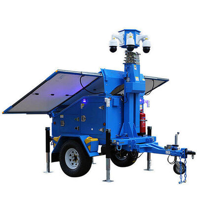 Outdoor Light Tower CCTV Camera Surveillance Tower Foldable Design Trailer Solar Lighting Towers