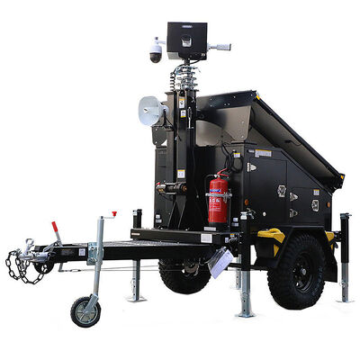 Torres de luz solar para sitios, sistema de vigilancia CCTV rotatorio, remolque de torres de iluminación, torres de iluminación con energía solar