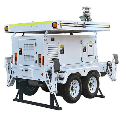 Torre de iluminación montada en remolque sitio de reparación de carreteras torre de luz solar torre de luz de alta eficiencia