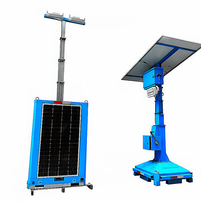 Torre de luz solar móvil Iluminación LED Sitios de trabajo temporales Torre de luz solar simple
