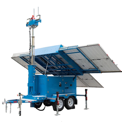 Solar Powered Light Tower Running Time 19.2 Hours Trailer Light Tower Road Repair Mobile Solar Light Tower