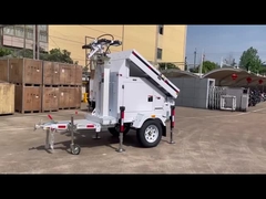 Torre de luz solar móvil de vigilancia Industrial Torre de luz de altura 7 metros Trailer montado luz para