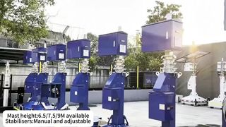 Torre de luz solar móvil de cero emisiones Torres de iluminación solar para exteriores de emergencia de implementación rápida